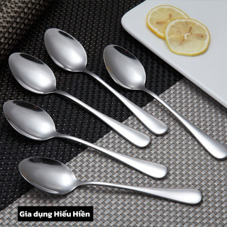 SET 5 Thìa Cán Dài inox SUS 304 Ăn Cơm ,Cháo ,Phở (NHỌN 3 Kich Cỡ Lớn Vừa Nhỏ) Muỗng Thép Không Rỉ