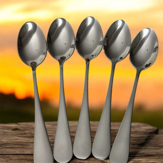 SET 5 Thìa Cán Dài inox SUS 304 Ăn Cơm ,Cháo ,Phở (NHỌN 3 Kich Cỡ Lớn Vừa Nhỏ) Muỗng Thép Không Rỉ