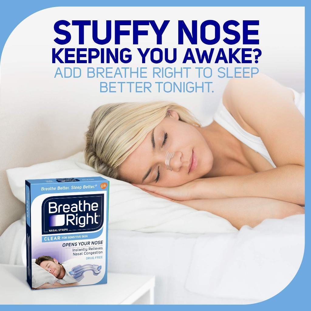 Miếng dán chống ngáy thông mũi Breathe Right 30pcs/Nasal Strips Extra Strength/Opens Your Nose