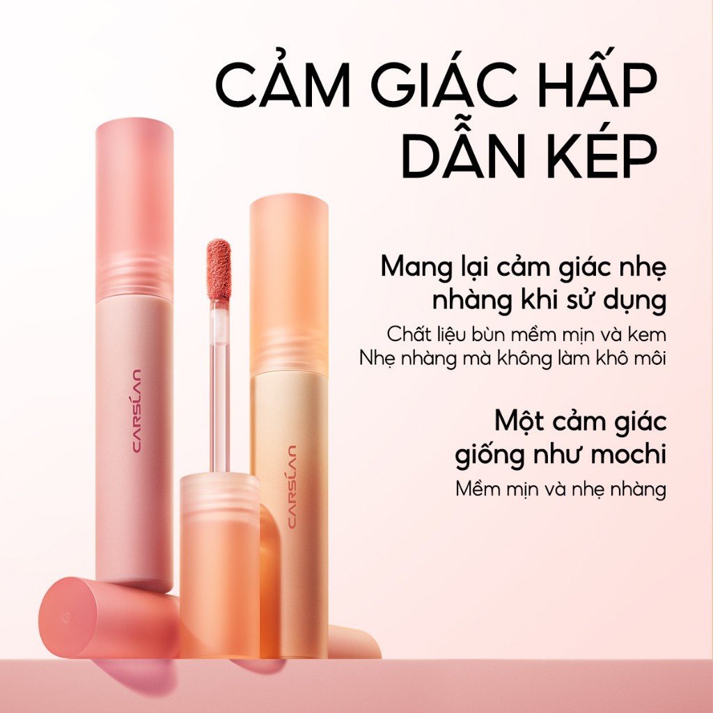 CARSLAN Son kem lỳ son bùn mochi Mistiness lì mờ xốp nhẹ trên môi 2.5g | NHÍM HOUSE
