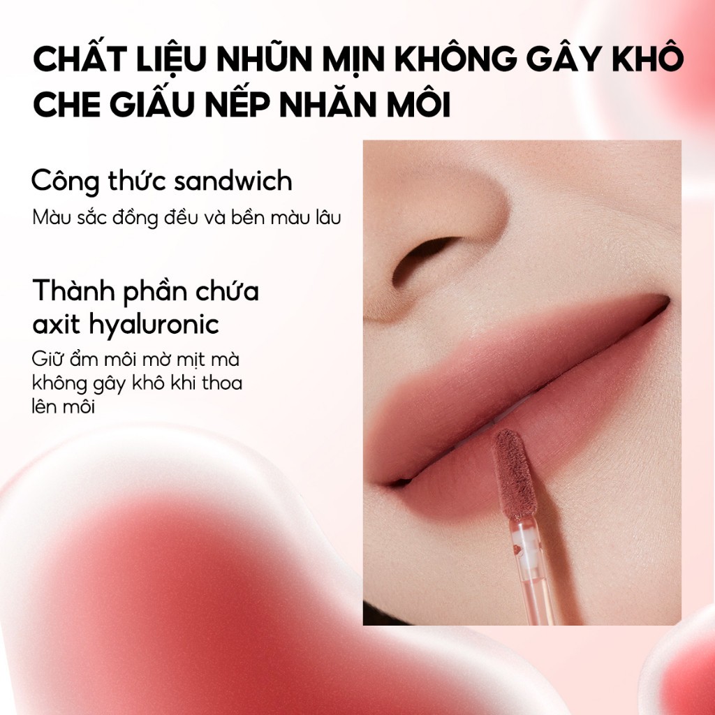 CARSLAN Son kem lỳ son bùn mochi Mistiness lì mờ xốp nhẹ trên môi 2.5g | NHÍM HOUSE