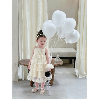 [B&G] Đầm váy công chúa 2 dây bồng tiểu thư dự tiệc cho bé gái từ 9-40kg(1-10 tuổi)