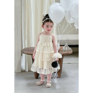[B&G] Đầm váy công chúa 2 dây bồng tiểu thư dự tiệc cho bé gái từ 9-40kg(1-10 tuổi)