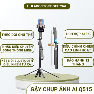 Gậy chụp ảnh selfie Q515 HULAKO 4 chân tích hợp gimbal AI thông minh, Nhận Diện Khuân Mặt, Chuyển Động 360 độ Theo Mẫu