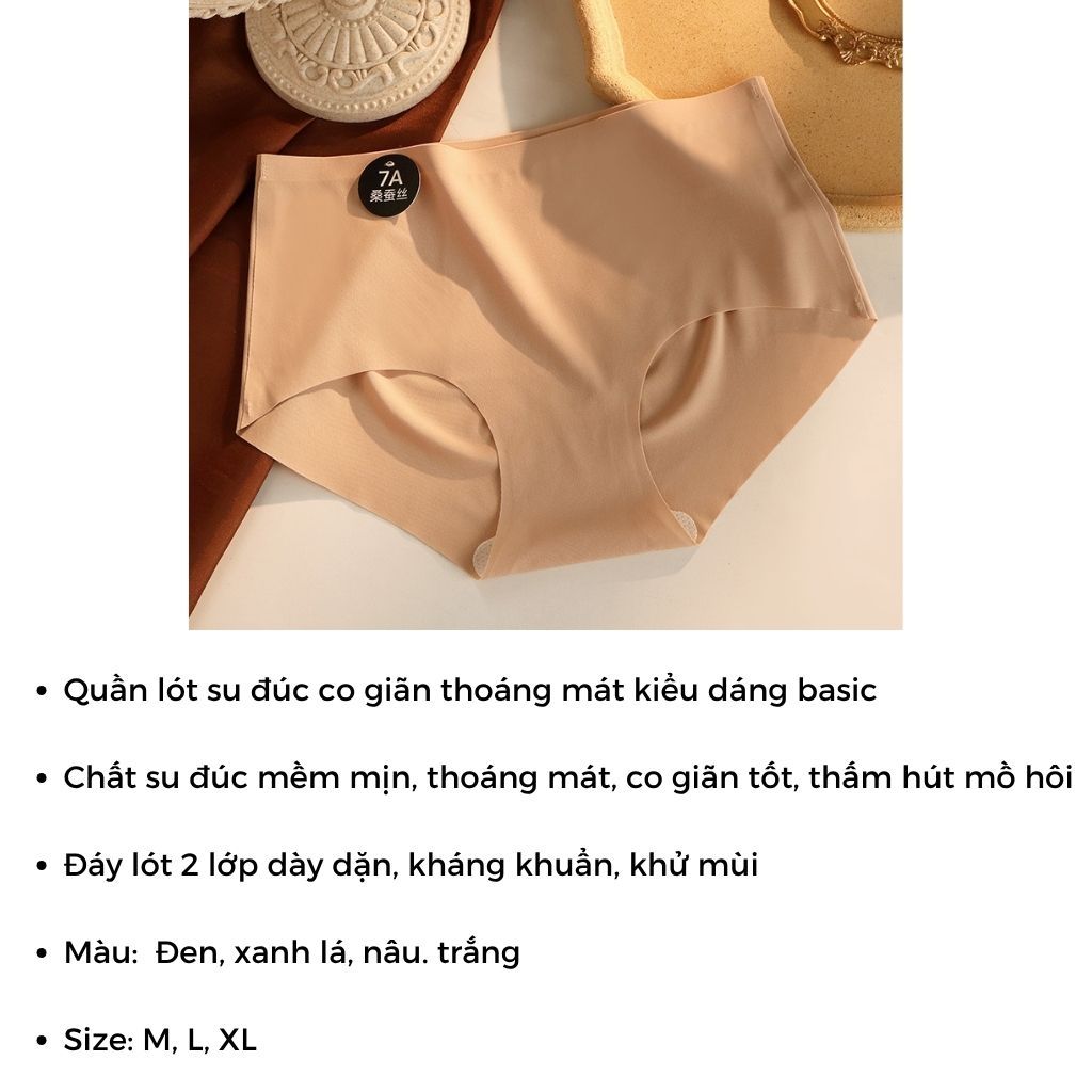 SET 3-4 Quần lót nữ su đúc mềm mịn thoáng khí cạp vừa ôm mông quyến rũ kiểu dáng basic LANIXA L618