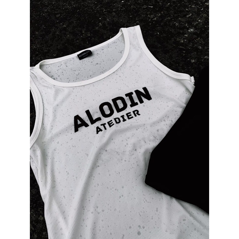 ALODIN.atedier | Áo 3 lỗ in kéo lụa vải tăm lạnh nam nữ