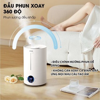 Máy tạo ẩm 4L QCOOKO-518 Chống ẩm mốc, UV diệt khuẩn 99%, Vận hành êm ái <35dB, Thích hợp phòng ngủ & văn phòng