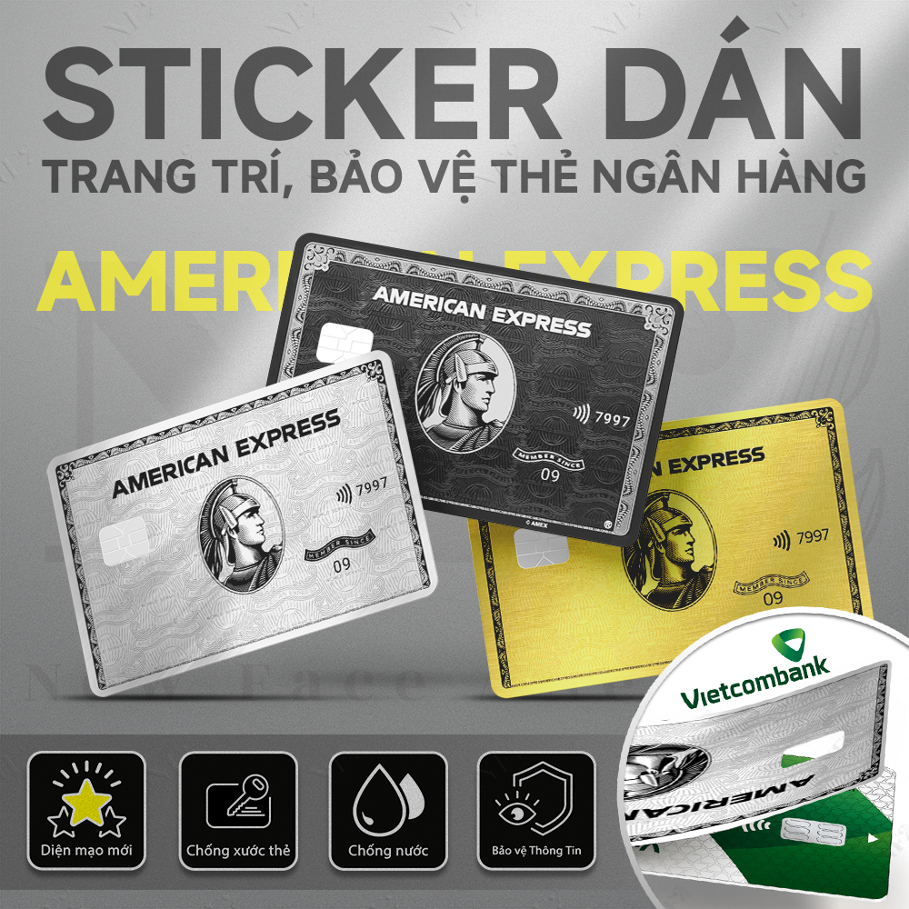 Miếng Dán Trang Trí AMERICAN CARDS - Decal Thẻ ATM (Thẻ Chung Cư, Thẻ Xe, Debit, Credit) NF2