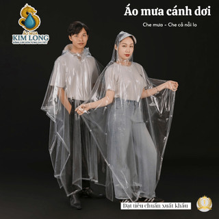 ÁO MƯA CÁNH DƠI TRONG SUỐT  - CÓ KHẨU TRANG - THỜI TRANG