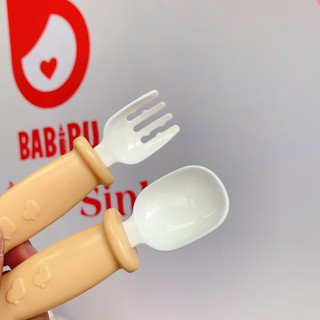 Set 2 thìa dĩa nhựa cho bé tập ăn dặm, chất liệu an toàn