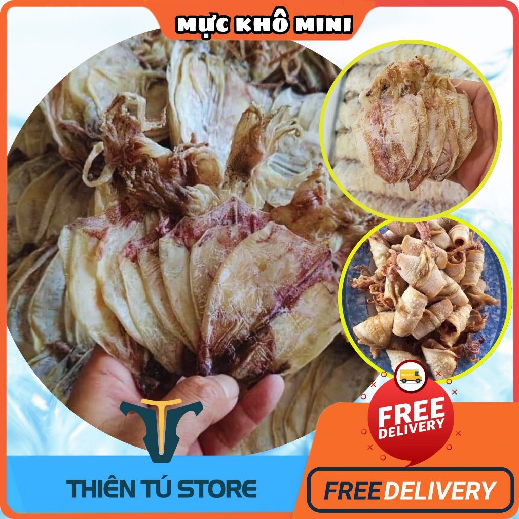 Khô mực mini nhỏ, dùng để nấu hủ tiếu nấu nước lèo,rim kho , ngào ,chất ...