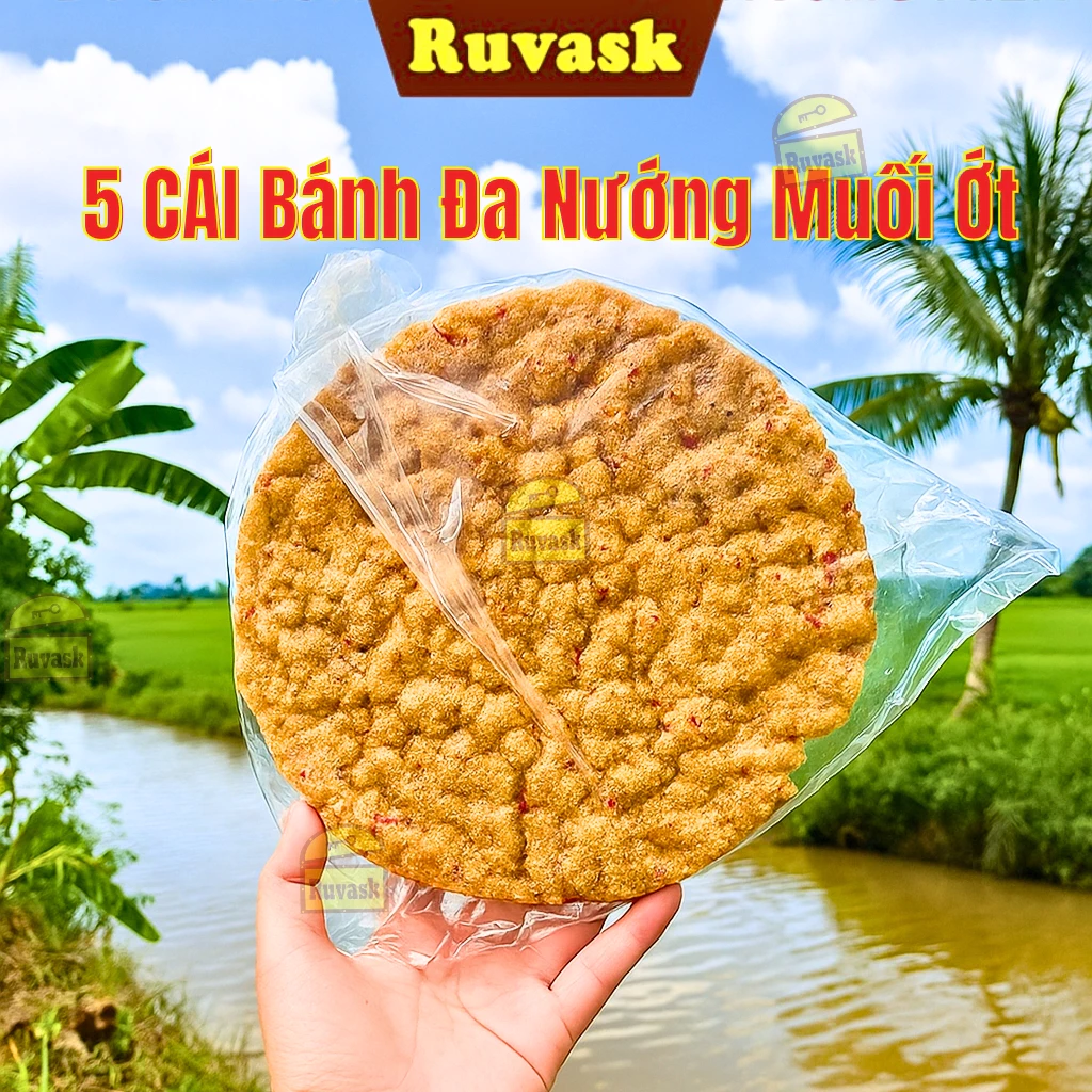 [5 CÁI] Bánh Đa Mè Dừa Nướng Muối Ớt Thơm Béo - Bánh Tráng / Bánh Đa Nướng Muối Ớt Bến Tre - Bánh Tr