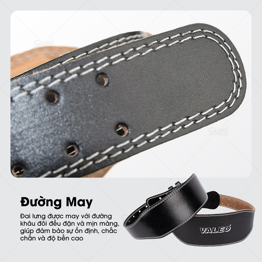 Đai Lưng Da VALEO Có Đệm Tập GYM Cao Cấp Chính Hãng - Đai Bảo Vệ Lưng Tập Gym - DL-ValeoDem