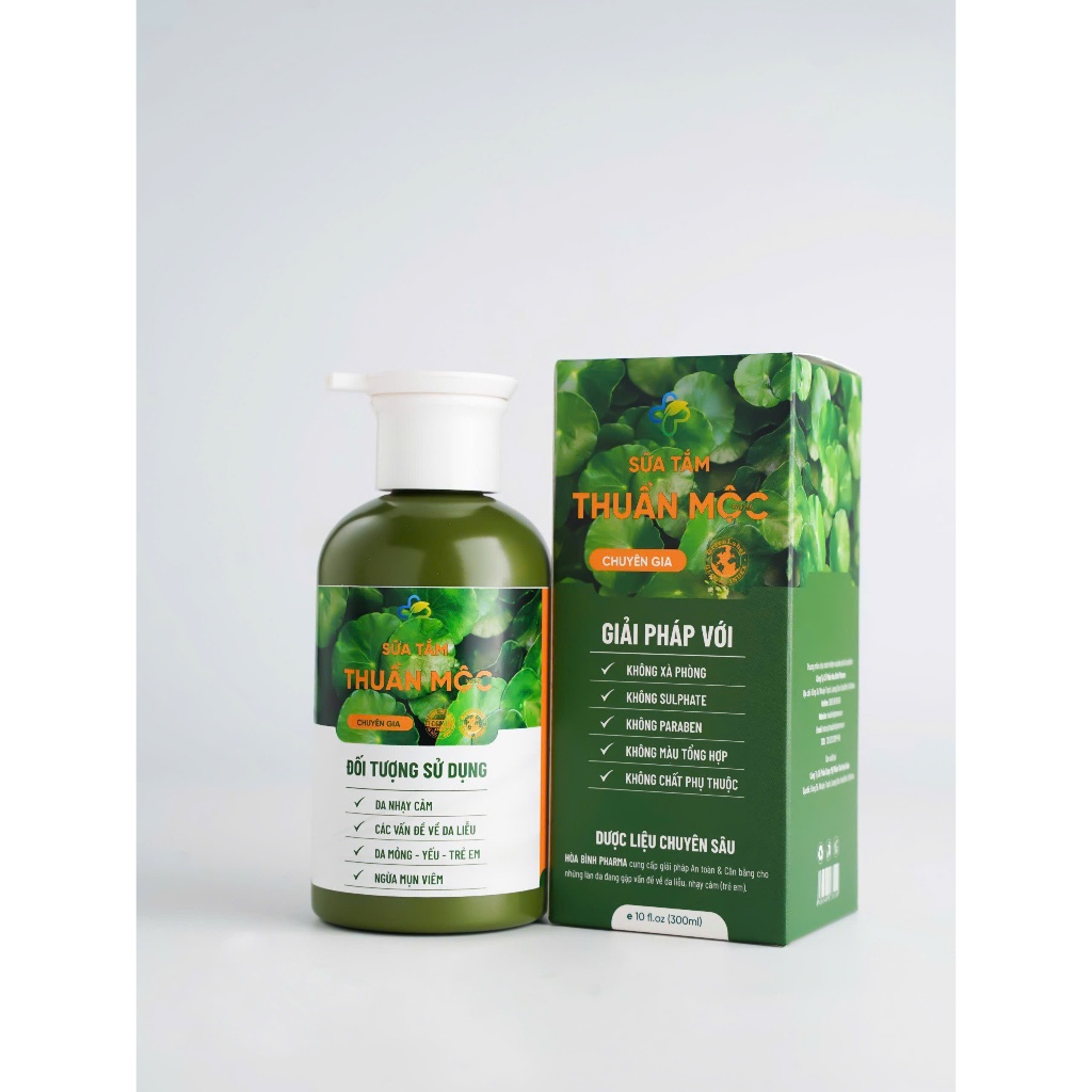 Sữa Tắm Thảo Dược Thuần Mộc, cho da nhạy cảm, các vấn đề da liễu, da mỏng yếu ở trẻ, ngừa mụn viêm