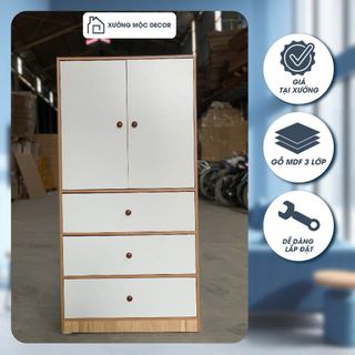 Tủ quần áo gỗ MDF cao cấp, tủ quần áo trẻ em 3 cánh 5 cánh nhiều ngăn tiện lợi, thiết kế nhỏ gọn phù hợp phòng trọ