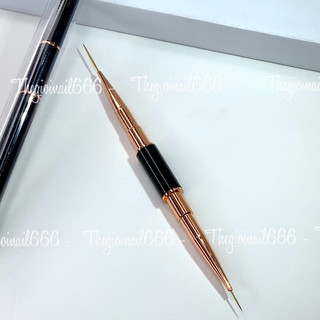 Cọ Nail Lông Chồn 2 Đầu | Dài 11mm & 20mm | Cán Đen Sang | Vẽ Nail Siêu Mướt | TheGioiNail666