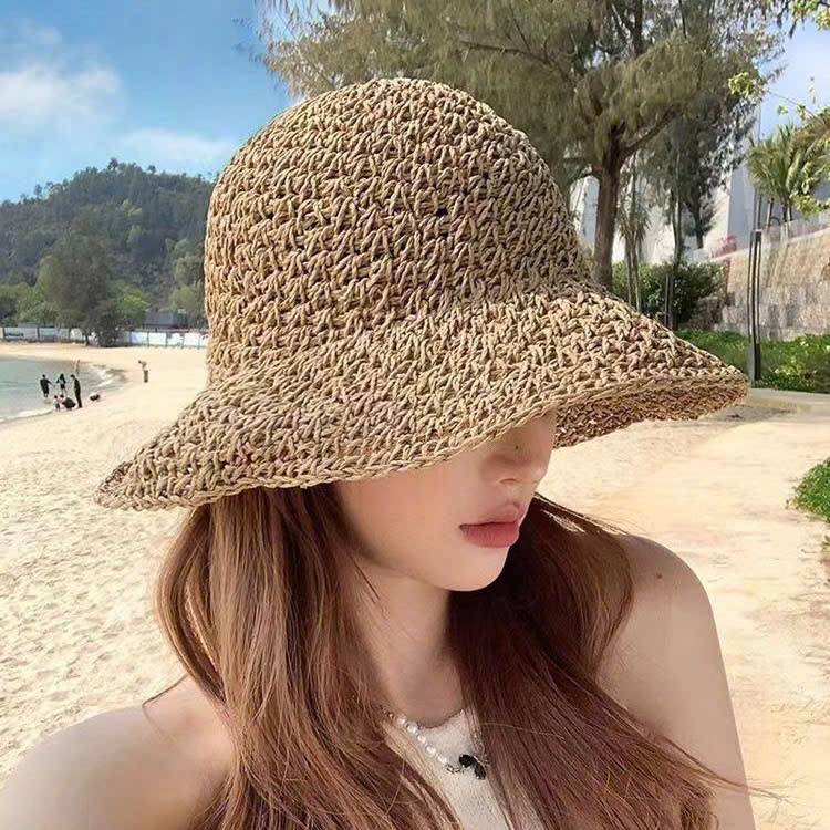 SALE) Mũ nón cói móc mềm HỞ SAU DÂY REN ĐAN