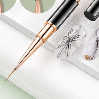 Cọ Nail Lông Chồn 2 Đầu | Dài 11mm & 20mm | Cán Đen Sang | Vẽ Nail Siêu Mướt | TheGioiNail666