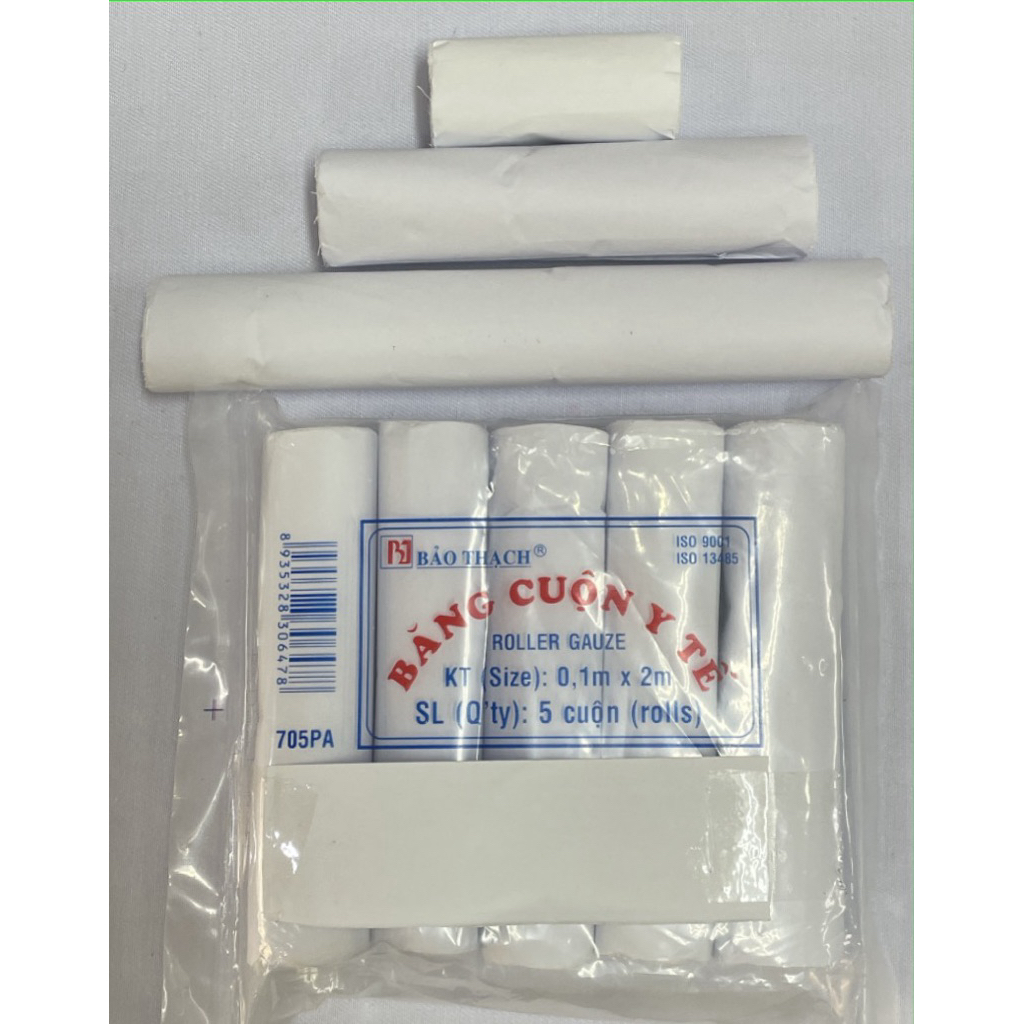 Combo15 băng cuộn Bảo Thạch, Băng cuộn vải y tế  (Đóng gói: túi 5 cuộn)
