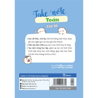 Sách - Take Note Toán Lớp 10 –Tổng hợp kiến thức hiểu nhanh, nhớ lâu