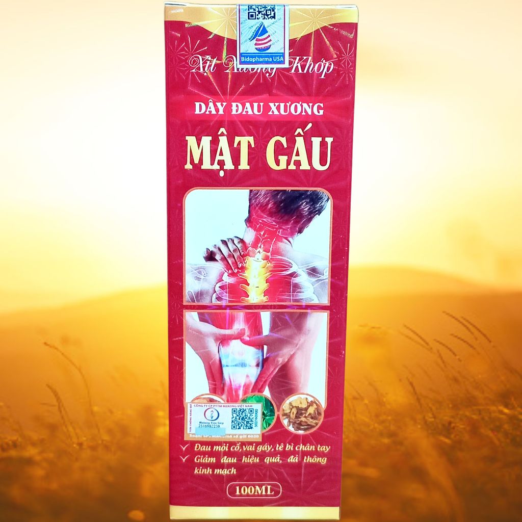 Combo 2 Hộp (Đỏ) Xịt Xương Khớp Dây Đau Xương Mật Gấu - Mekong - Bidopharma - Vitamin Thanh Lọc