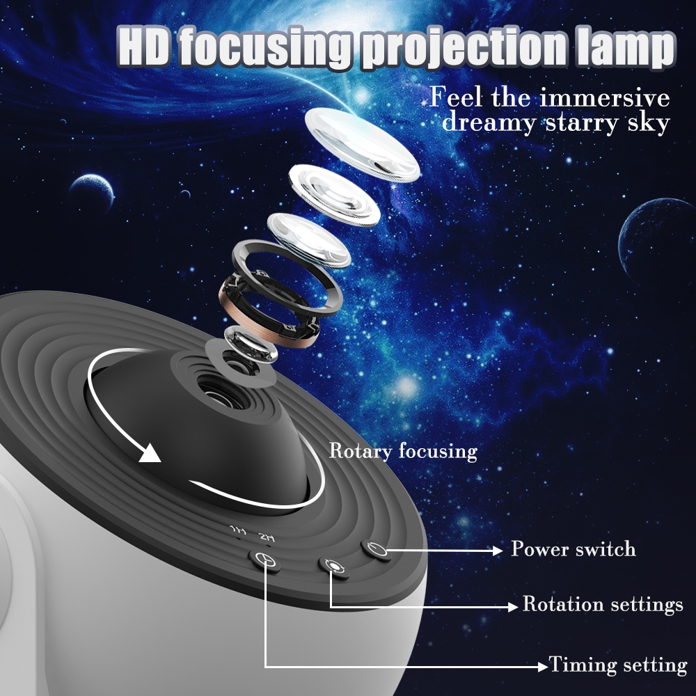 Máy Chiếu Ngân Hà Bluetooth 12 Trong 1,4K HD,Chiếu Xa 5M Phủ 70㎡,Đèn Ngủ Galaxy Cho Phòng Ngủ&Trẻ Em