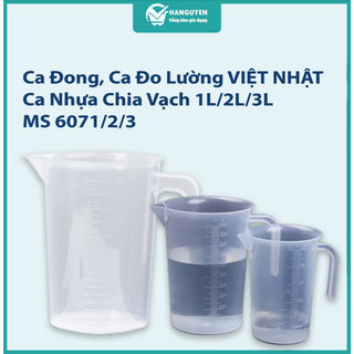 Ca Đong, Ca Đo Lường VIỆT NHẬT - Ca Nhựa Chia Vạch 1L/2L/3L, Đa Năng - MS: 6071/ 6072/ 6073