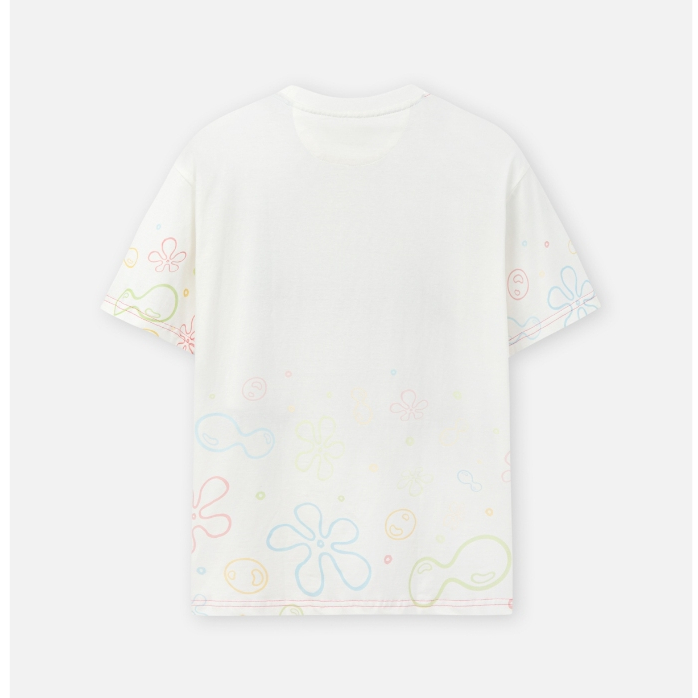 Áo Thun BOO Unisex Overfit Cotton In tràn Họa Tiết Bọt Biển Hoạt Hình
