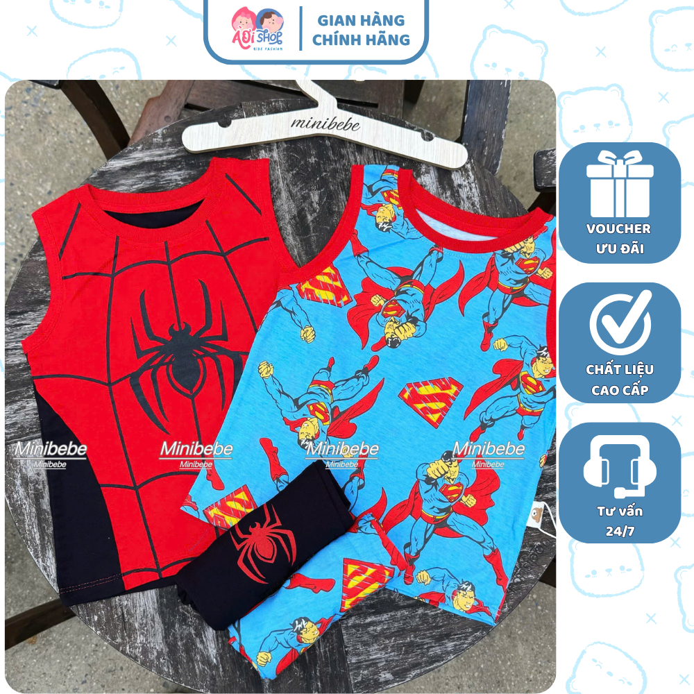 [À ƠI SHOP] R06- set 2 bộ ba lỗ nhện đen và supper man- a100.193