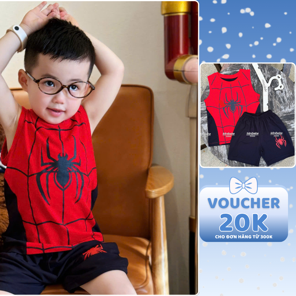 [À ƠI SHOP] R06- set 2 bộ ba lỗ nhện đen và supper man- a100.193