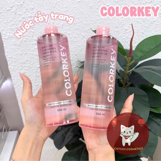 [COLORKEY] Nước Tẩy Trang Colorkey 2 Lớp Nước Và Dầu Vỏ Hồng, Dễ Dàng Tẩy Trang Lớp Makeup, 500ml