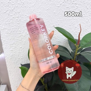 [COLORKEY] Nước Tẩy Trang Colorkey 2 Lớp Nước Và Dầu Vỏ Hồng, Dễ Dàng Tẩy Trang Lớp Makeup, 500ml