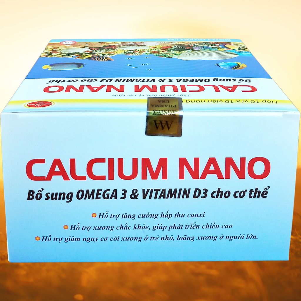 Combo 3 Hộp Calcium Nano Đại Dương 100 Viên - Rostex - Vinaphar - Vitamin Thanh Lọc