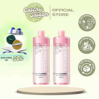[COLORKEY] Nước Tẩy Trang Colorkey 2 Lớp Nước Và Dầu Vỏ Hồng, Dễ Dàng Tẩy Trang Lớp Makeup, 500ml