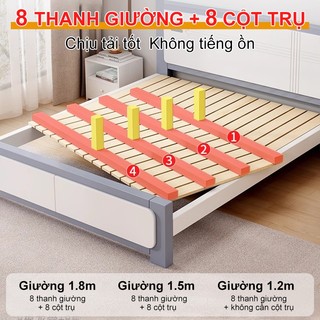 Panda Giường đôi 2 mét phòng ngủ chính gỗ nguyên khối chất lượng cao chịu lực 500KG giảm giá 20%