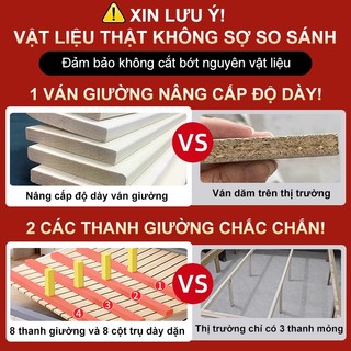 Panda Giường đôi 2 mét phòng ngủ chính gỗ nguyên khối chất lượng cao chịu lực 500KG giảm giá 20%
