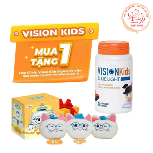 Bổ mắt Visionkids Viên sáng mắt ,Ngăn chặn ánh sáng xanh hộp 90 viên kẹo nhai date mới + quà
