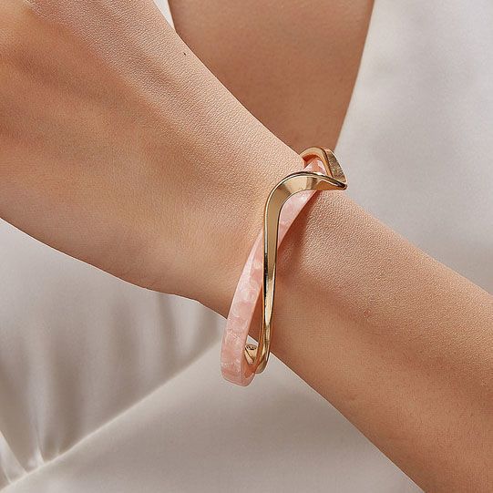 Vòng tay mở mạ vàng kiểu Hàn Quốc ins vòng tay kim loại trang sức cao cấp phong cách