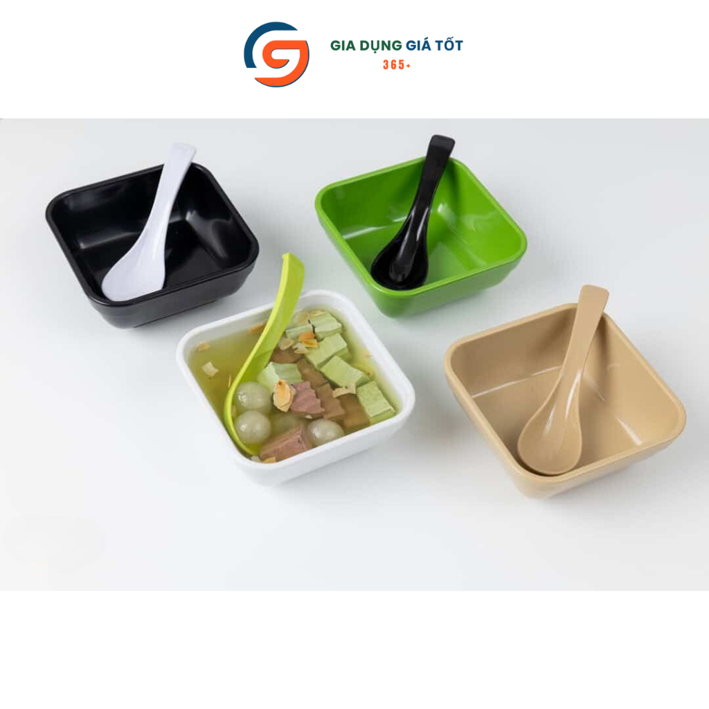 Combo 10 bát nhựa vuông Song Long đựng chè, caramel, tào phớ, sữa chua mít