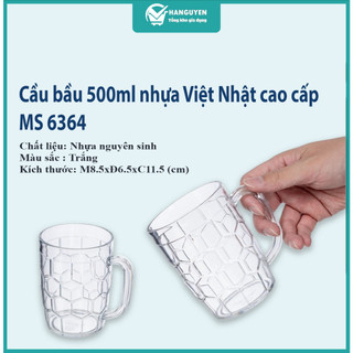 Cốc bầu 500ml nhựa Việt Nhật cao cấp, cốc sinh tố, trà chanh, nhà hàng - MS:6384