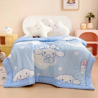 Chăn cho bé đi học chất liệu vải thun lạnh chần bông mềm mịn, thoáng mát