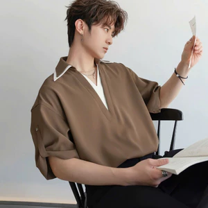 Áo Polo Nam cao cấp AIRING From Rộng Cotton Lạnh Line Cổ chữ V, Thoáng Mát - SHINGHAI