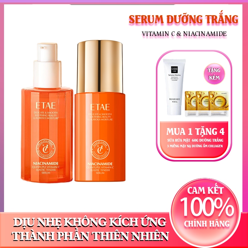 Serum Niacinamide & 5 Loại Vitamin C Dưỡng Sáng Da, Căng Mịn 40g- Hàng Chính Hãng