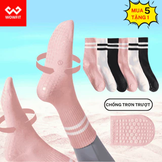 Tất chống trơn WOWFIT, vớ tập yoga gym pilates chống truợt nam nữ thể thao thoáng khí có gắn silicon