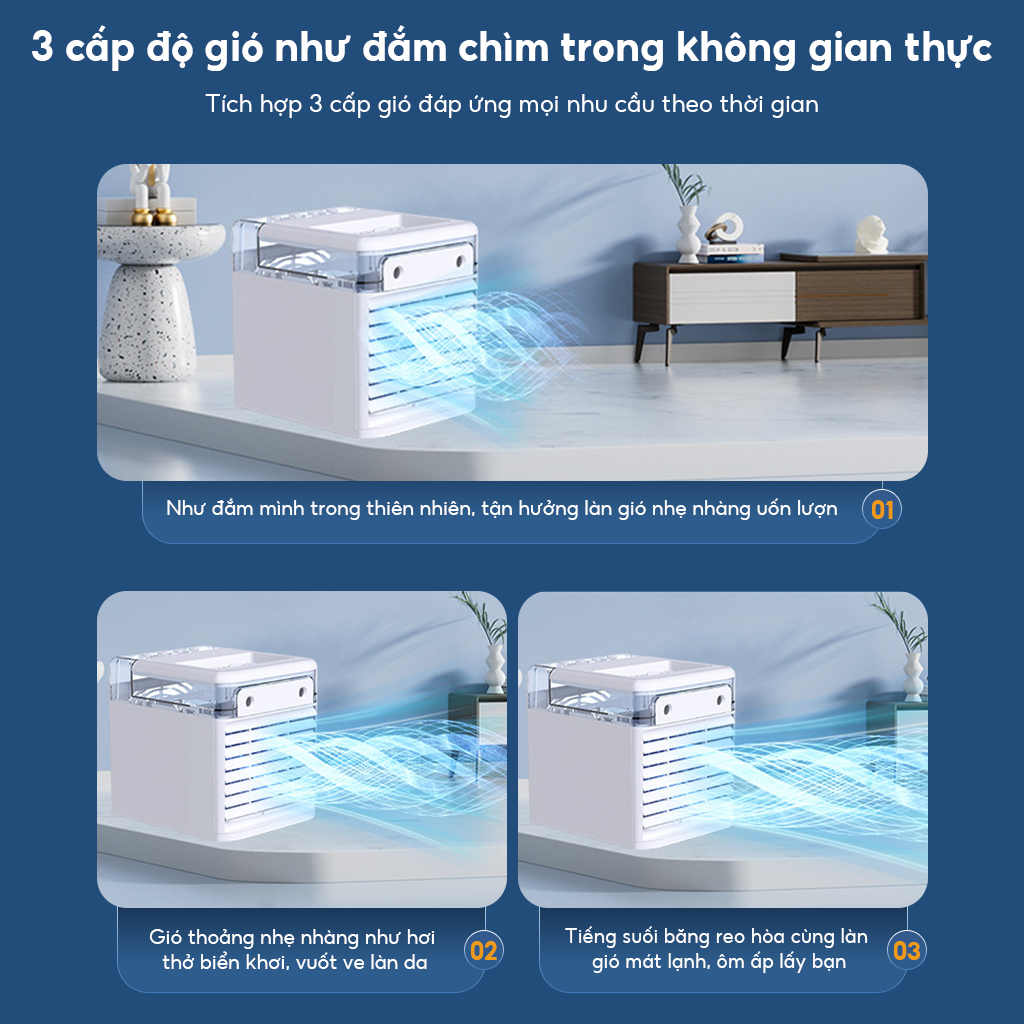 ‌Quạt Điều Hòa Mini Để Bàn 2 Chế Độ Phun Sương - Sạc USB/Cắm Điện Trực Tiếp, Làm Mát Kép, Tiết Kiệm Điện 500ml‌Quạt Điều