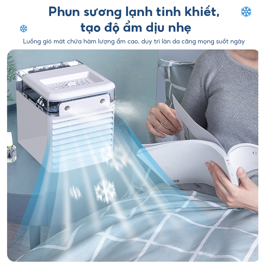 ‌Quạt Điều Hòa Mini Để Bàn 2 Chế Độ Phun Sương - Sạc USB/Cắm Điện Trực Tiếp, Làm Mát Kép, Tiết Kiệm Điện 500ml‌Quạt Điều