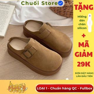 Giày sục nữ da PU tổng hợp dệt vải đế cao su sang nhẹ tinh tế dịu dàng nữ tính