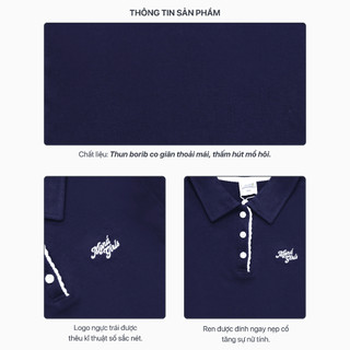 Áo polo nữ MONÁ ôm dáng tay ngắn hoạ tiết thêu logo Moná Girls - NELLY VER TAY NGẮN