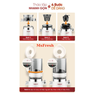 Máy Ép Chậm Masuto MS Fresh Công Suất 150W, Dễ Dàng Sử Dụng, Vệ Sinh, Bảo Hành 24 tháng