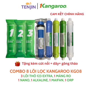 Combo 8 Lõi Lọc Kangaroo gồm 123 RO50GPD Nano Ceramic Alkaline Maifan KG08 VTU